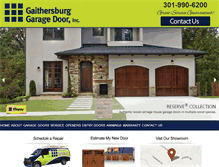 Tablet Screenshot of gaithersburggaragedoor.com